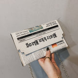 Envelope Newspaper Clutch Bag