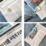 Envelope Newspaper Clutch Bag